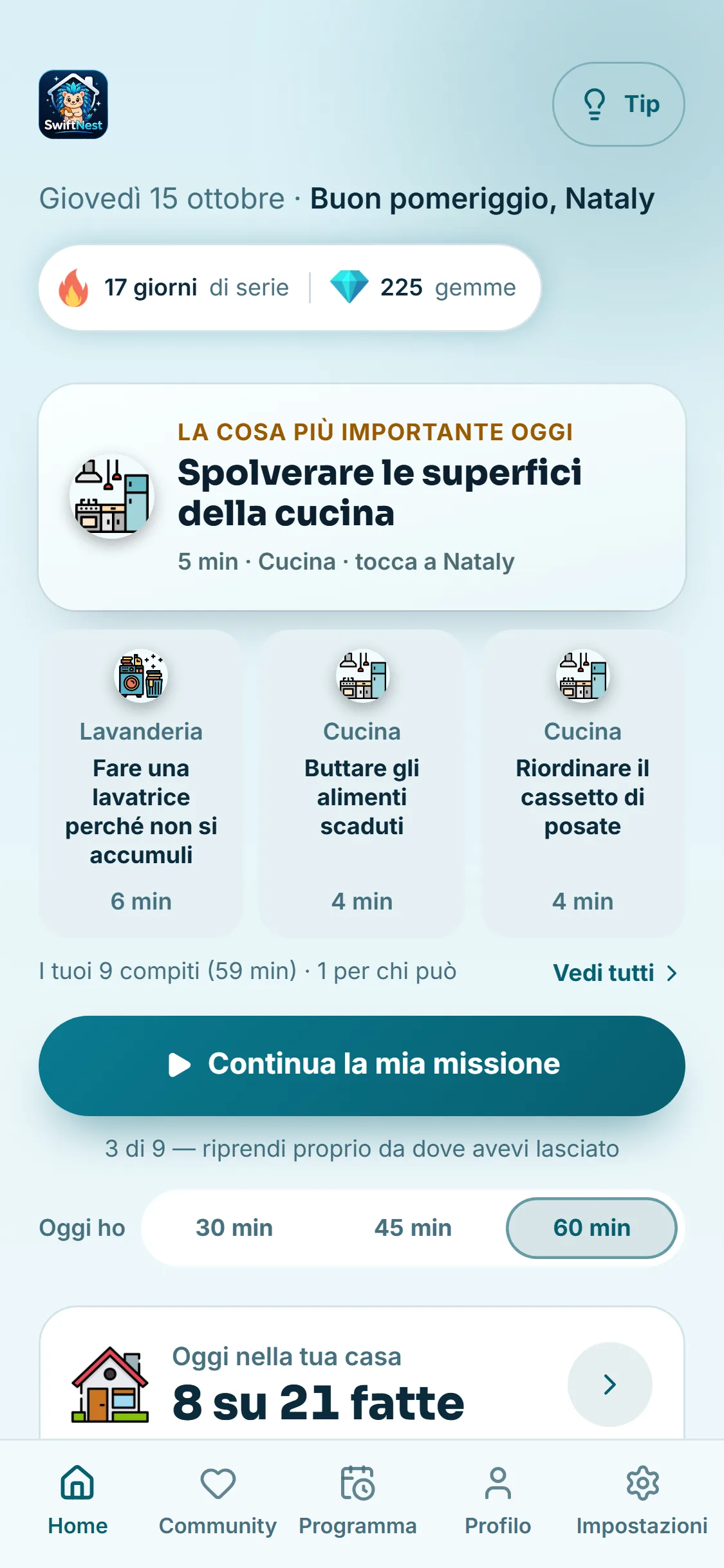 La missione di oggi, già decisa da Erick