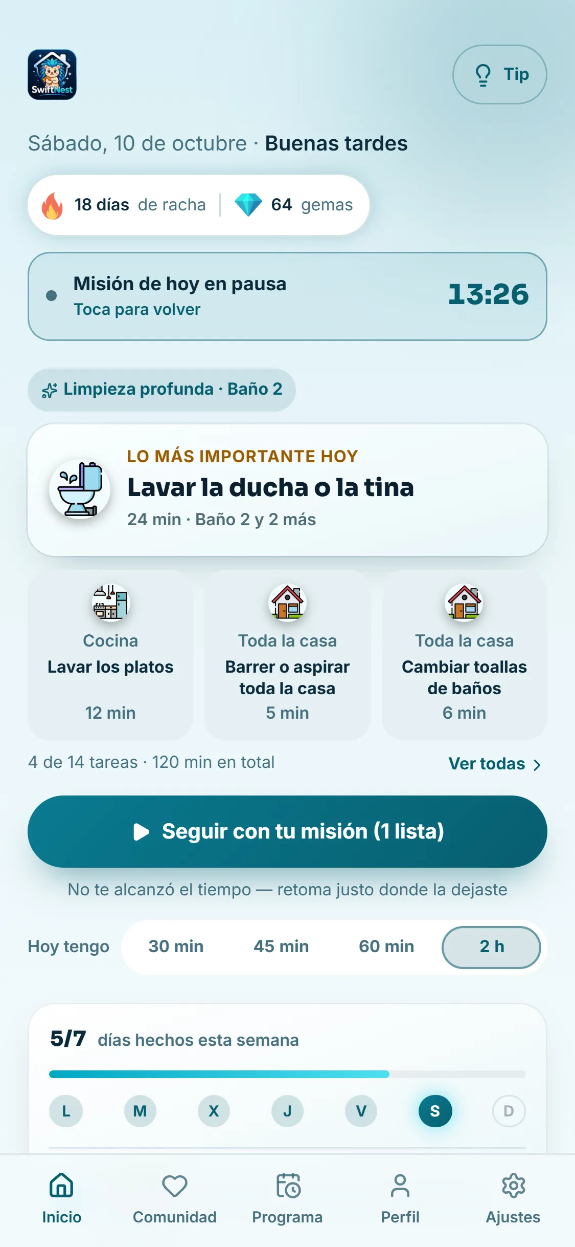 Tu misión de hoy: pausas y sigues donde la dejaste