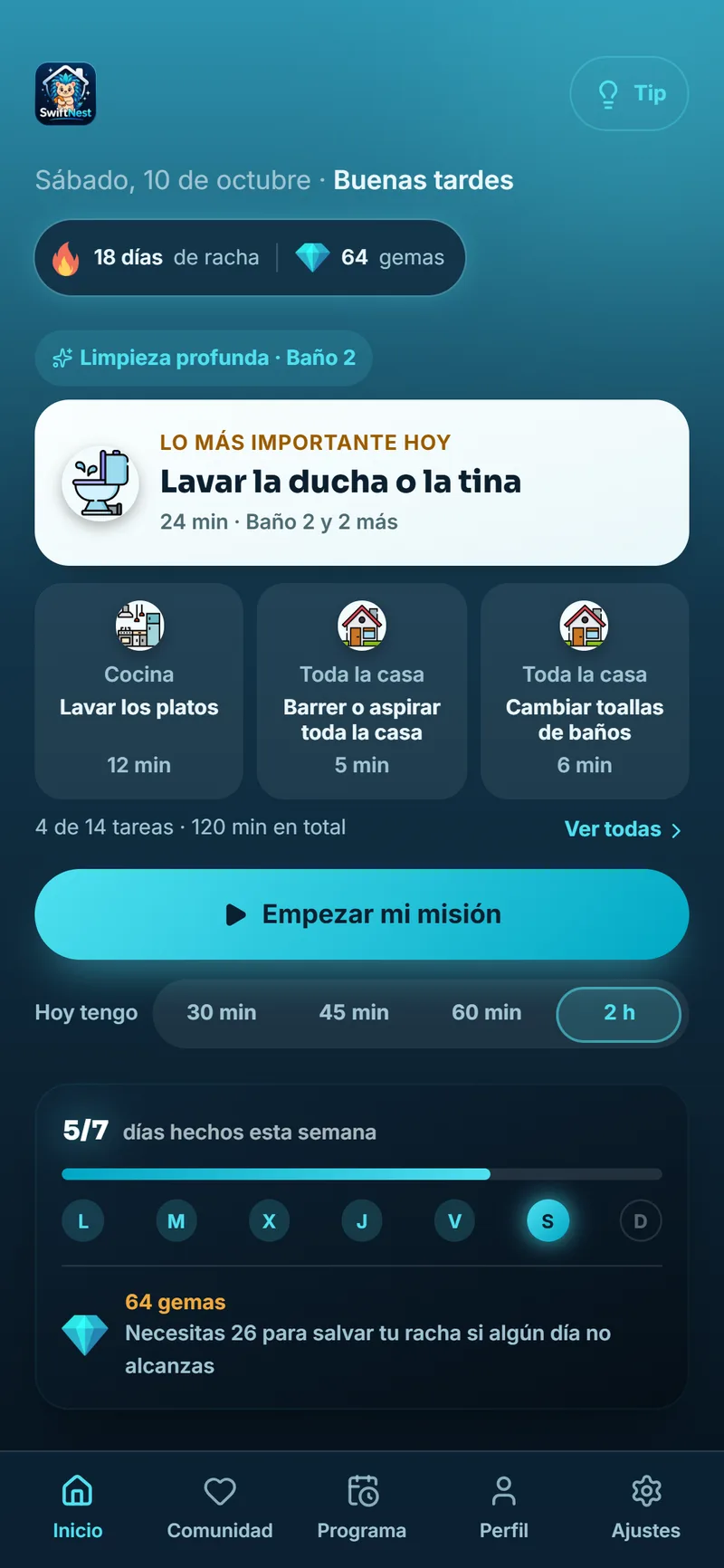 Tu misión de hoy en SwiftNest, ya armada