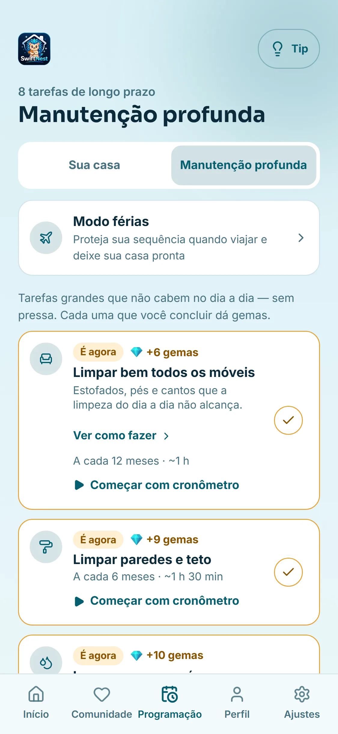 As tarefas grandes, para nunca esquecer