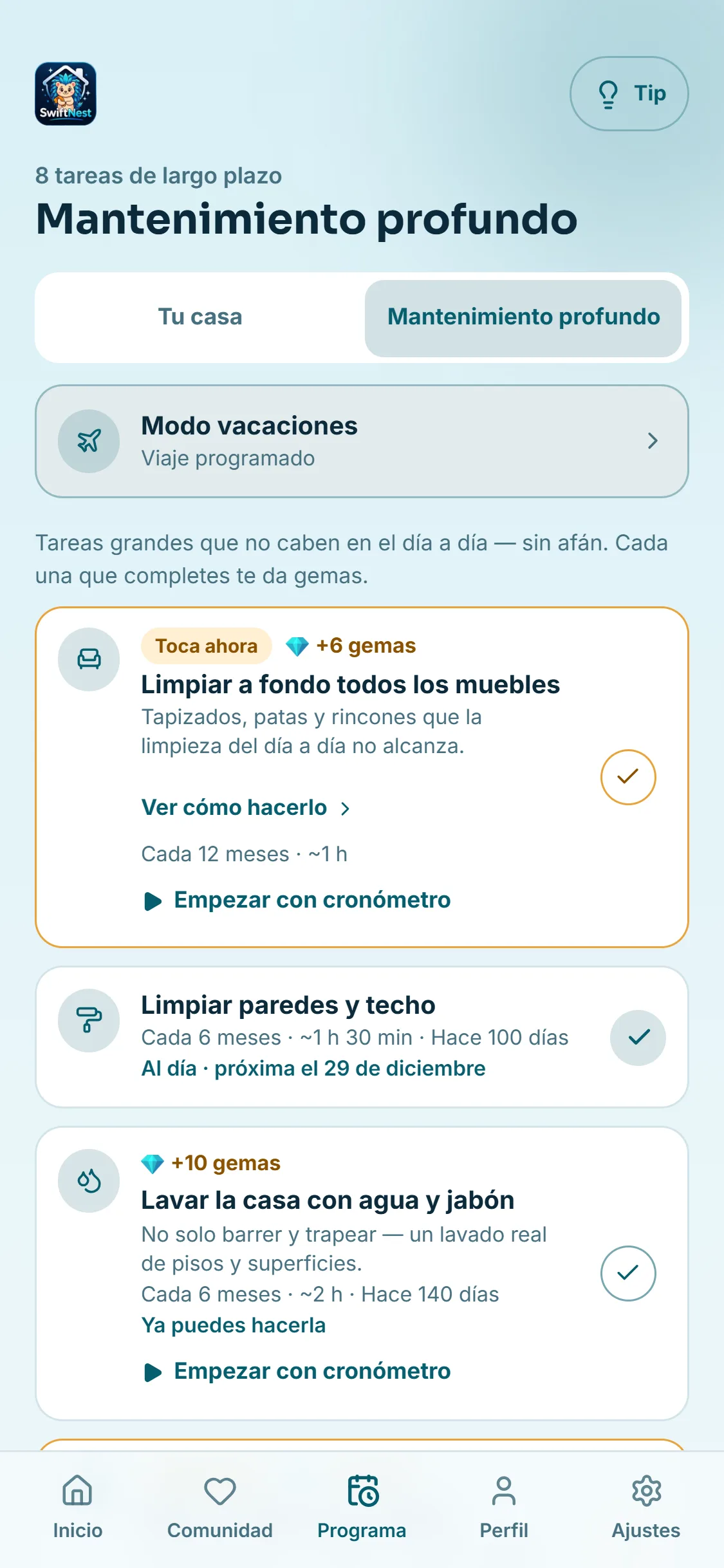 Las tareas grandes, para que nunca se te olviden