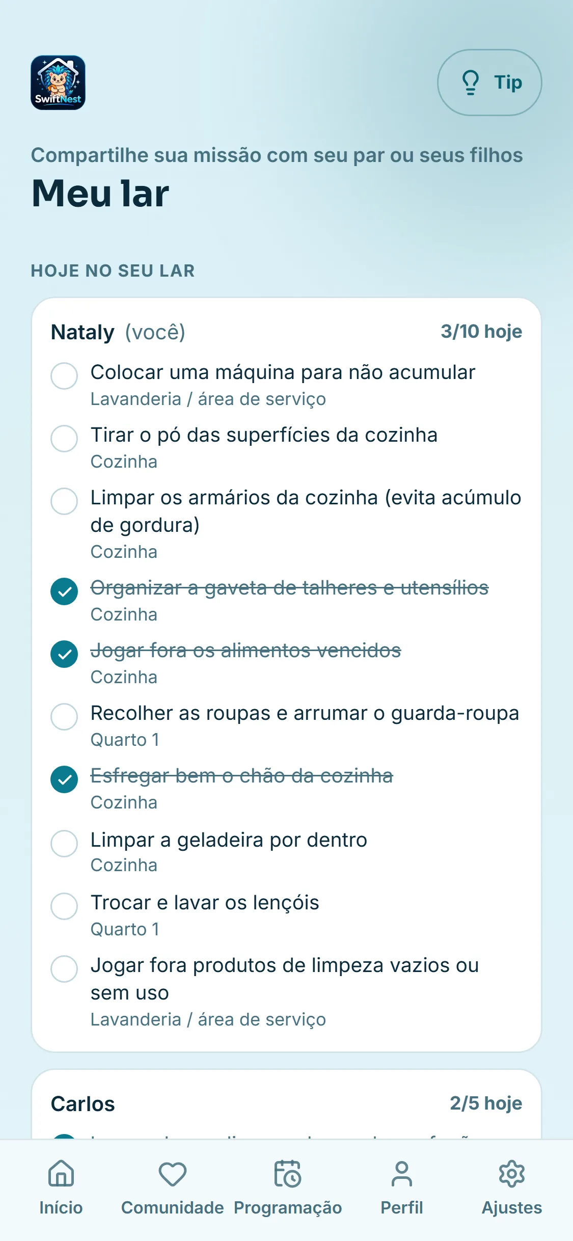 Compartilhe com seu par ou seus filhos