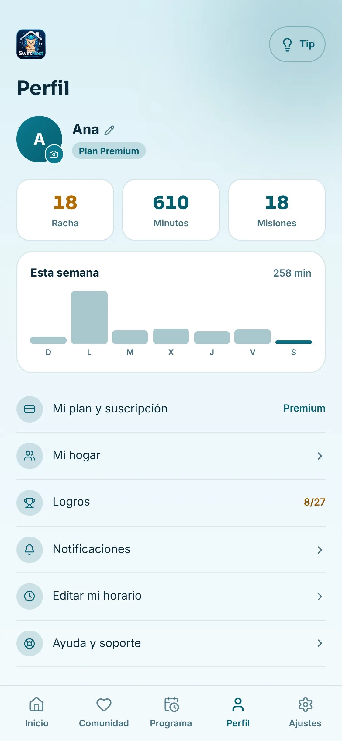 Tu racha y tu progreso